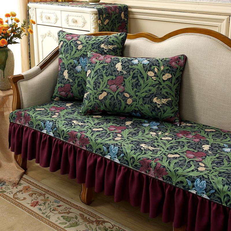 Heimdeko Weiches Sofakissen Retro Luxus Wohnzimmer Pastoraldruck Sofabezug Rutschfester Überwurf Möbelschutzbezug