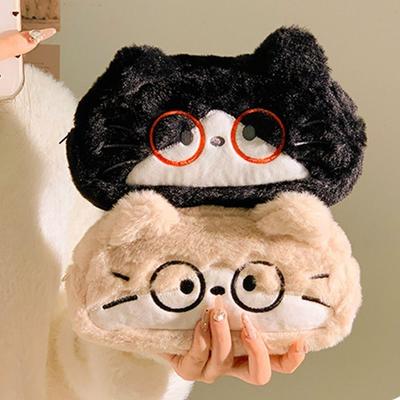Lustige Katzen-Cartoon-Federtasche Kawaii Schreibwaren-Aufbewahrungstasche Federtasche mit Katzenaufdruck Für Schüler