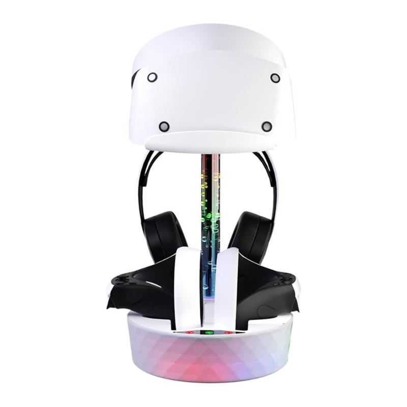 Durable Charging Dock Station for PS VR2 Headset Controller Storage Stand Magnetic Charging Dock Display Racks Light