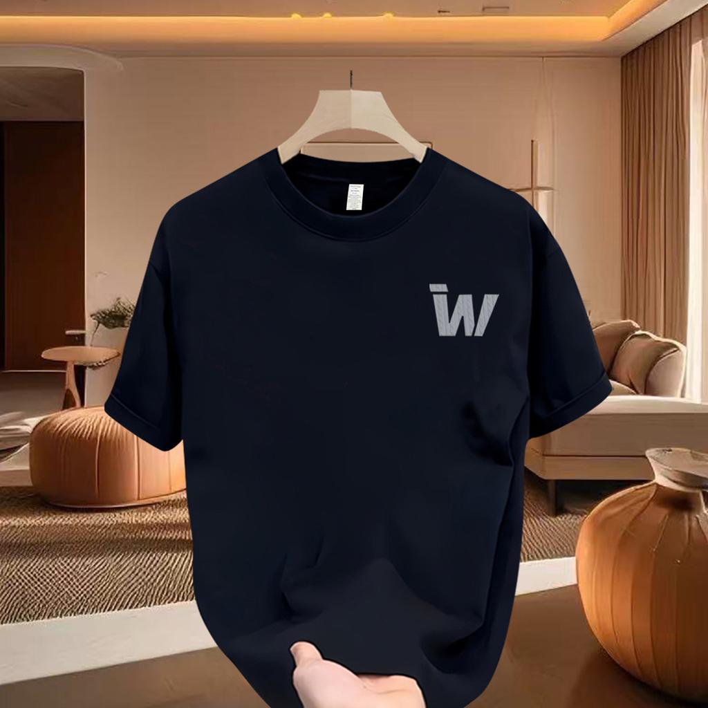 Cross-Border Exclusive Explosive Goods, Good Goods 100% Cotton Heavy Round Neck T-Shirt With Loose Trendy Brand High-End Versatile Top