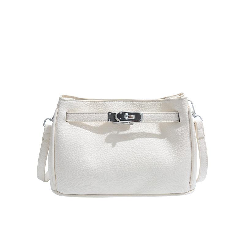 

Текстурированная новая ретро сумка-подмышка с замком, модная сумка через плечо, портативная сумка-мессенджер белый