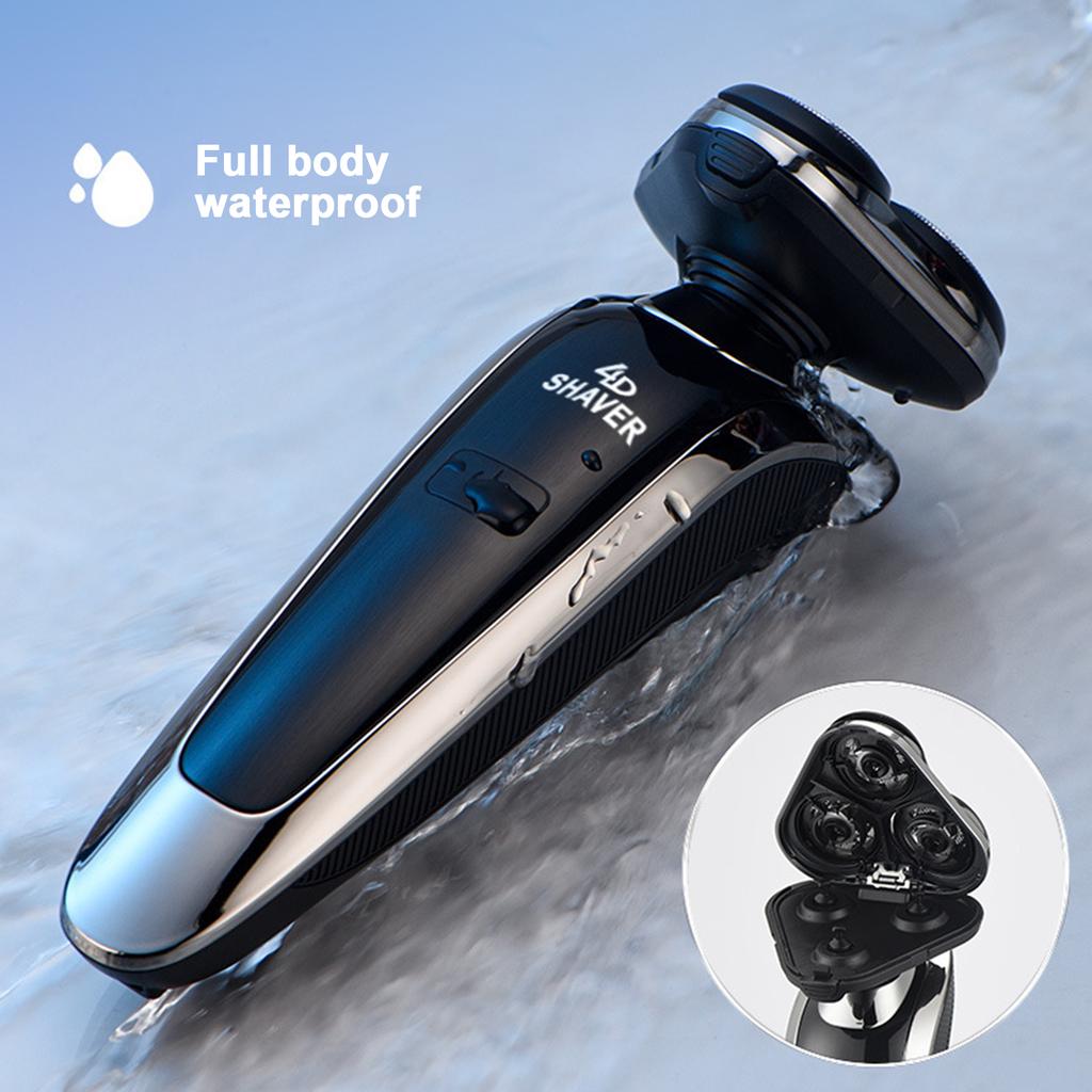 Electric Shaver for Men 3 Floating Heads Beard Razor Hair Clipper Facial Cleaner Massager Nose