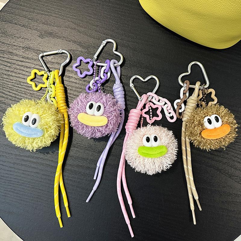 Kawaii Big Mouth Doll Keychain Creative Sweet Plush Doll Keyring Girly Bag Pendant Backpack Hanging Decoration Lovely Gifts