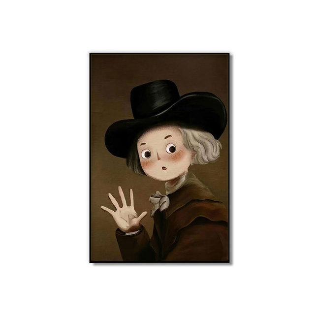 Dipinto di fama mondiale Monna Lisa Pittura decorativa Van Gogh Personaggio dei cartoni animati Poster artistico Stampe murali per la camera da letto della casa dei bambini