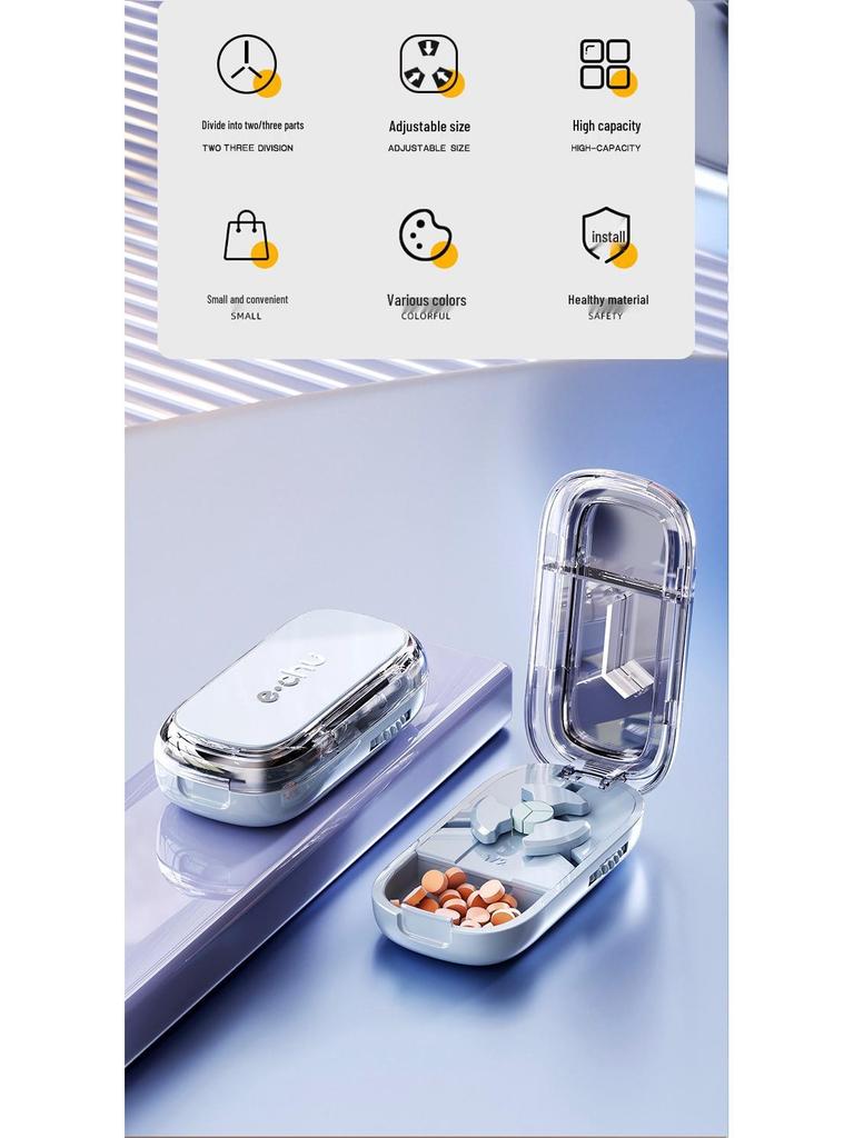 Tablettenteiler: Präzise 1/3, 1/2, 1/4 Teilung & Tragbare Pillendose