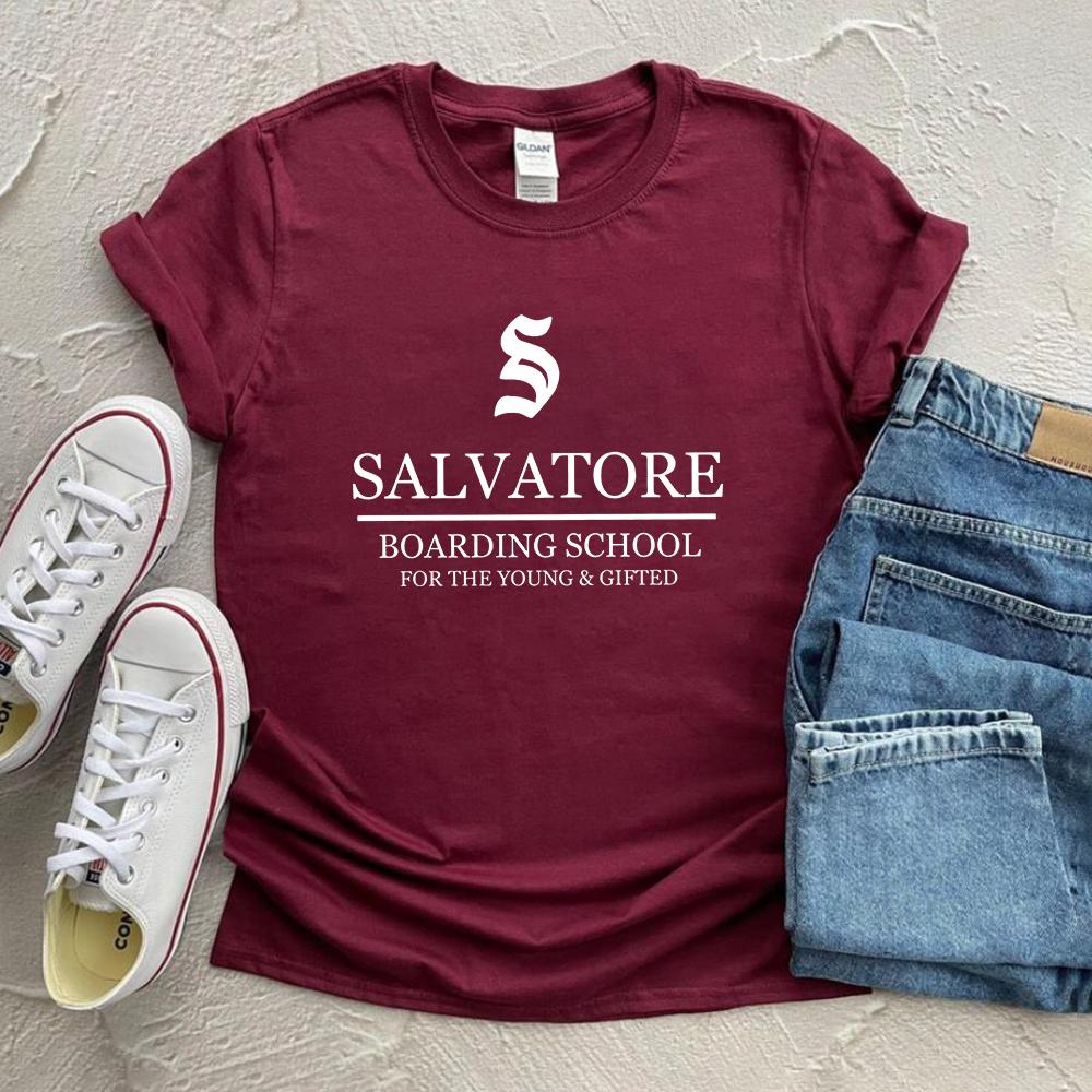 Salvatore Boarding School Tshirt TV Show TVD Vampire Diaries Tees Damon Stefan Salvatore Shirt Mystic Falls Vampire Fans Gift