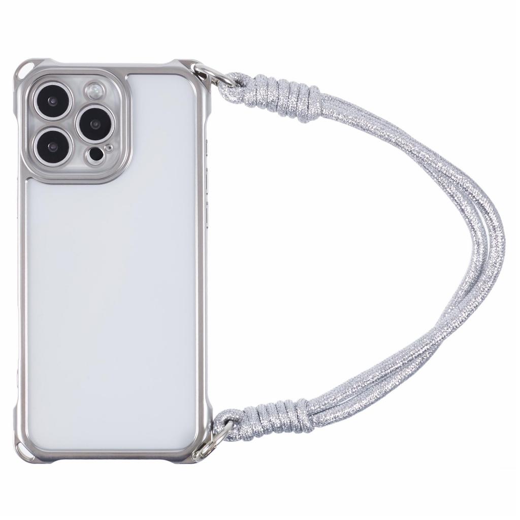 For iPhone 16 Pro Case Reinforced Corner Shockproof TPU Phone Cover with Wrist Strap