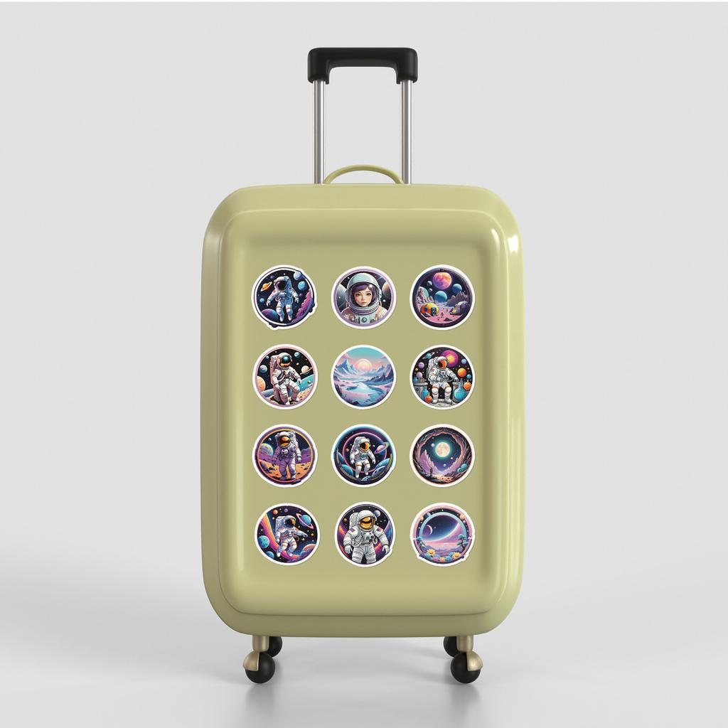 50 Cute Astronaut Series Graffiti Stickers for Stationery, Water Cups, and Computer Waterproof Decorative Stickers