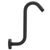 NPT1/2 Shower Arm Concealed Wall Mounted S Shaped Shower Head Extension Rod Black Baking Varnish