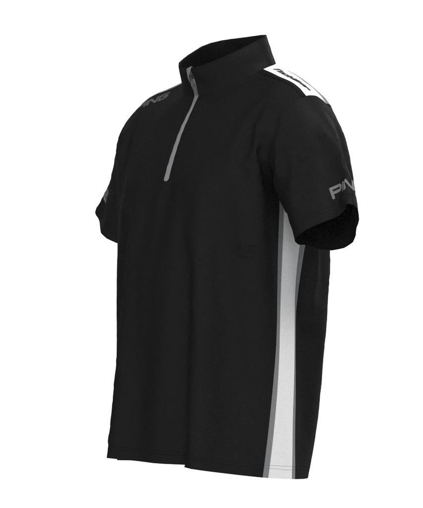 [Pin Apparel] Men's Short Sleeve High Neck Shirt [AddElm Series] (ADD.03 Technology)  Golf Innerwear  621-3268805 010Black S
