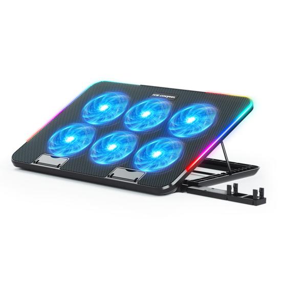 

Охлаждающая подставка для ноутбука с 6 вентиляторами, устойчивая нескользящая конструкция, высокоскоростной, с низким уровнем шума, регулируемый по высоте кулер для ноутбука H