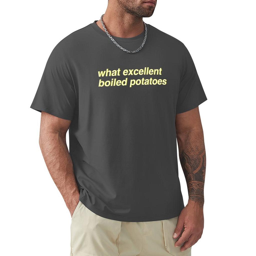 Pride & Prejudice - What Excellent Boiled Potatoes (Yellow) T-Shirt Plus Size Tops Plain Mens Graphic T-Shirts Pack
