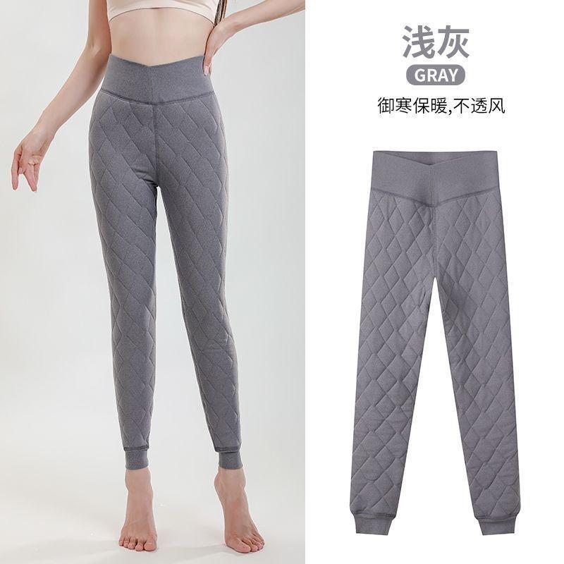 Lamb wool leggings women's winter warm and piled thickened thermal pants high waist extra thick elastic cotton pants
