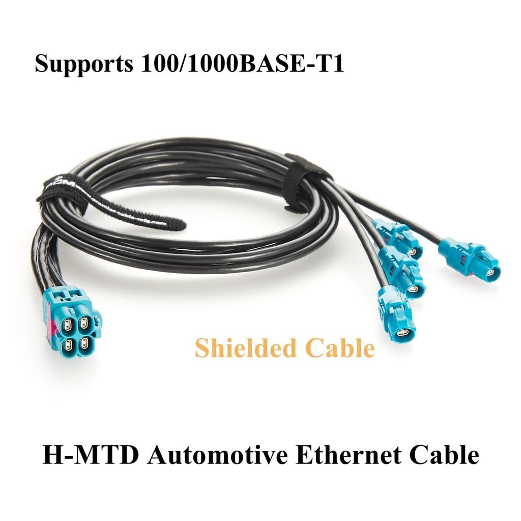 Rosenberger H-MTD 4 Cavity to 4 Single Port Automotive Ethernet Cable 10Gbps E6K10D-1CAZ5-Z to