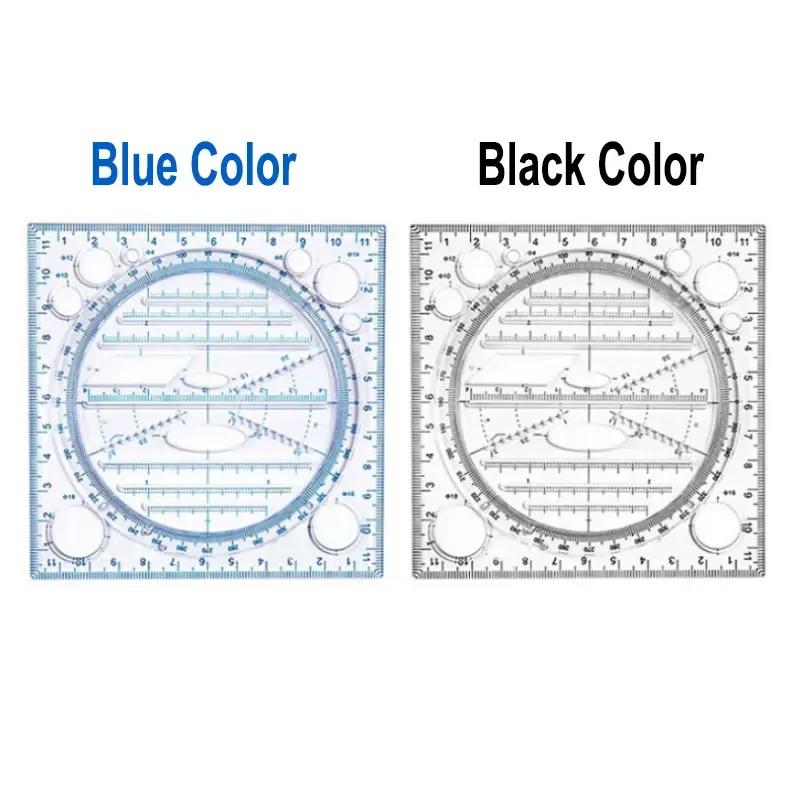 Rotatable Multifunction Ruler Drawing Template Art Design Architect Stereo Geometry Circle Drafting Measuring Scale Kawaii ruler