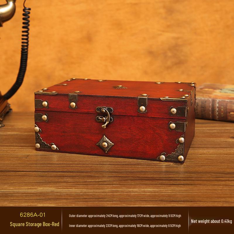 Vintage Lockable Wooden Jewelry and Storage Box with Password, Treasure Chest Escape Room Prop, Republic of China Collection Box