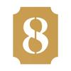 Number 8 Plaque, Satin Gold, 70mm