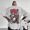 Oversized Demon Slayer Akaza Anime Mens Tshirt Cotton Women Short Sleeve Tops Summer Streetwear Graphic Tee Casual Y2k Clothes