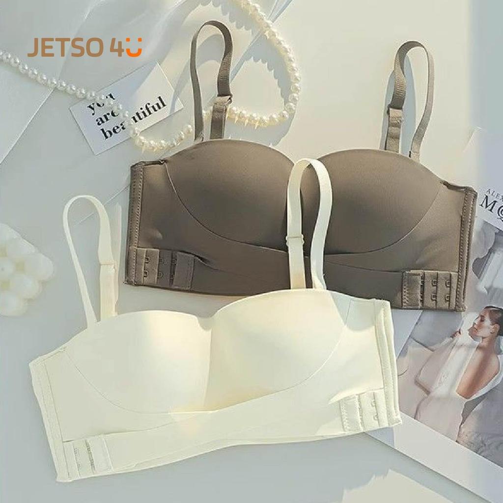 Strapless No Steel Chest Expanded Hidden Natural Tote Suitable for Sizes [JETSO 4U] Bra, Women's Push-Up Bra, Rings, Non-Slip Coating, Cups, Straps,