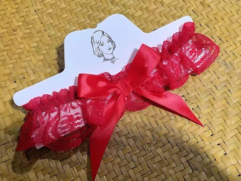 Sexy Lace Thigh Elastic Bands: Adult Bondage Bow Leg Ring Socks in Red, White, Black