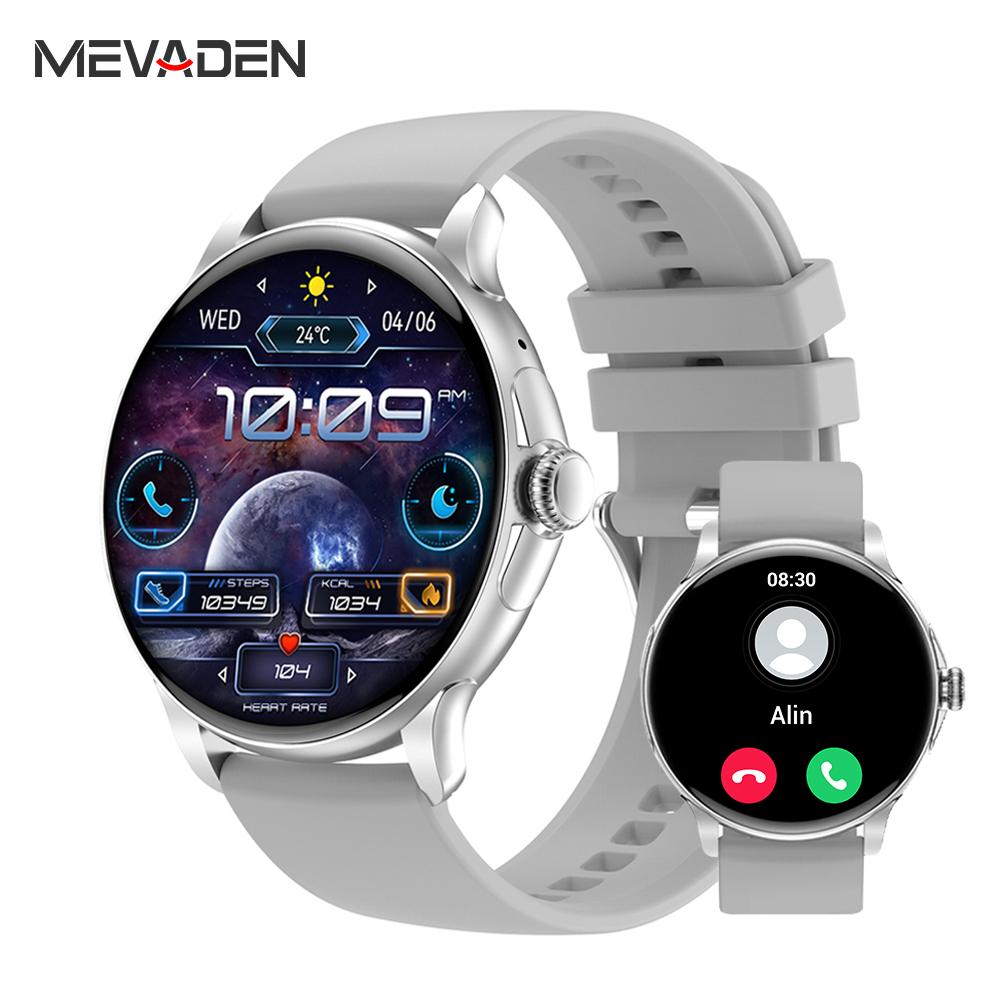 

MEVADEN 1,43-дюймовый HD Amoled экран Bluetooth для звонков для женщин и мужчин Смарт-часы с индивидуальным циферблатом IP67 Водонепроницаемые смарт-часы фитнес-трекер для Android и IOS HK49 ярко-розовый/золотой