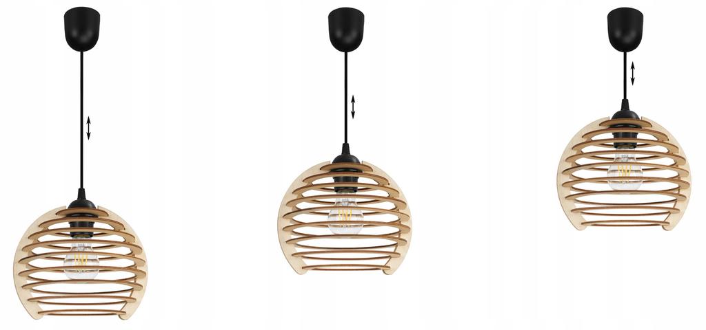 Hanging Lamp, Ceiling Chandelier, Wooden, Led Lampshade