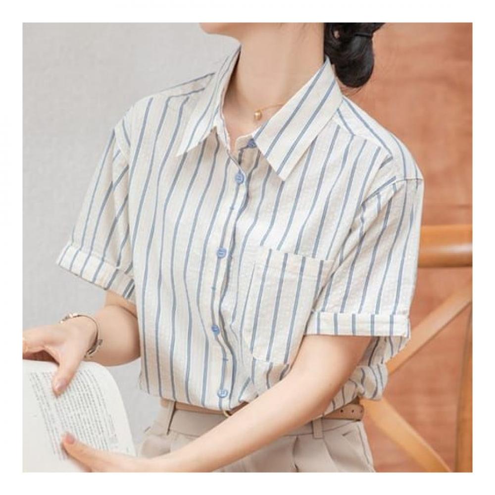 Navava Casual Stripe Short Sleeve Shirt Nb2080