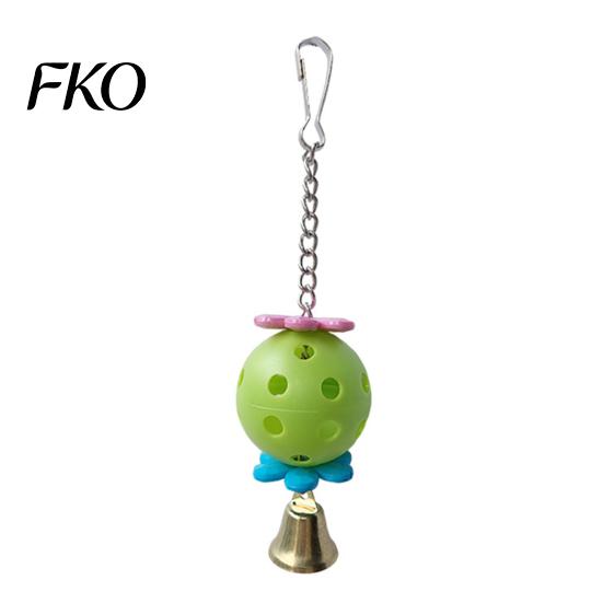 Bird Cage Parrot Foraging Ball Toy, Plastic Hollow with Bell, Bell Toy Enrichment for Lovebird Budgie Cockatiel Conure