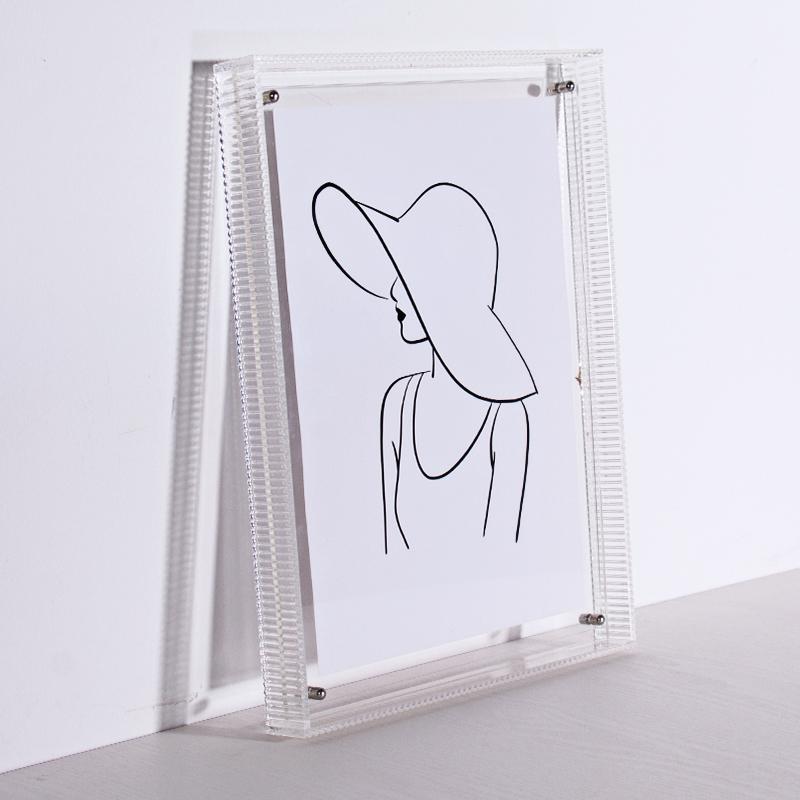 Color Acrylic Photo Frame Picture Frame and Acrylic Decorative Tray - Horizontal and Vertical Formats for Tabletop/Wall Display