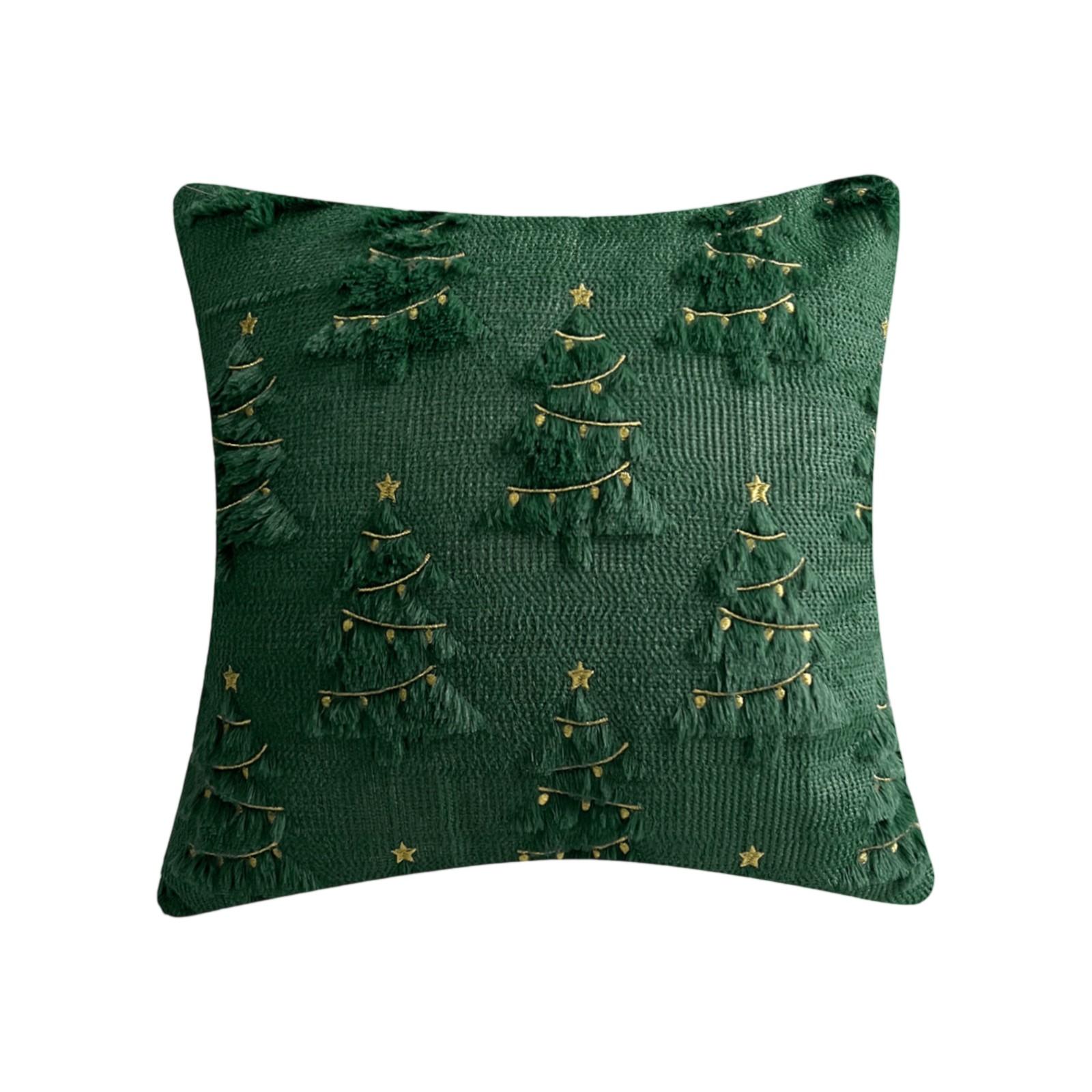 

Retro Christmas, Pillowcases With Colorful Lights Embroidery, Room Sofa Pillows, Christmas Atmosphere Home Decoration. One Size