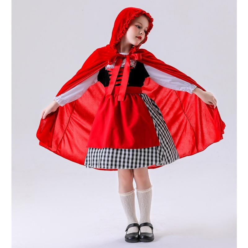 

Новый сказочный клетчатый костюм Красной Шапочки на Хэллоуин, драматический костюм 150