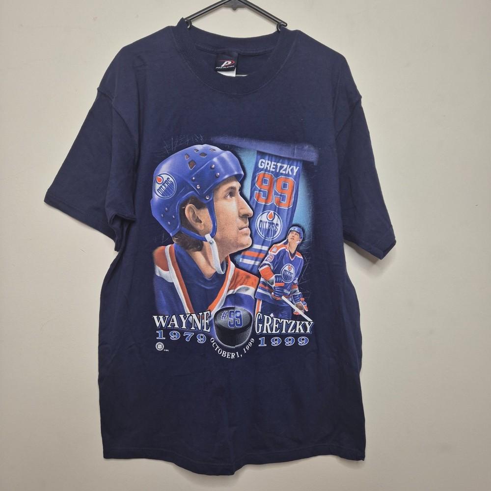 NHL Oilers Wayne Gretzky 99 Ice Hockey TShirt Tee Size L 19791999 Unisex T-Shirt S
