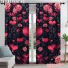 Party Window Curtains Heart Rose Light Filter Family Decoration Perfect Bedroom Living Room Made Of Polyester Area Treatment