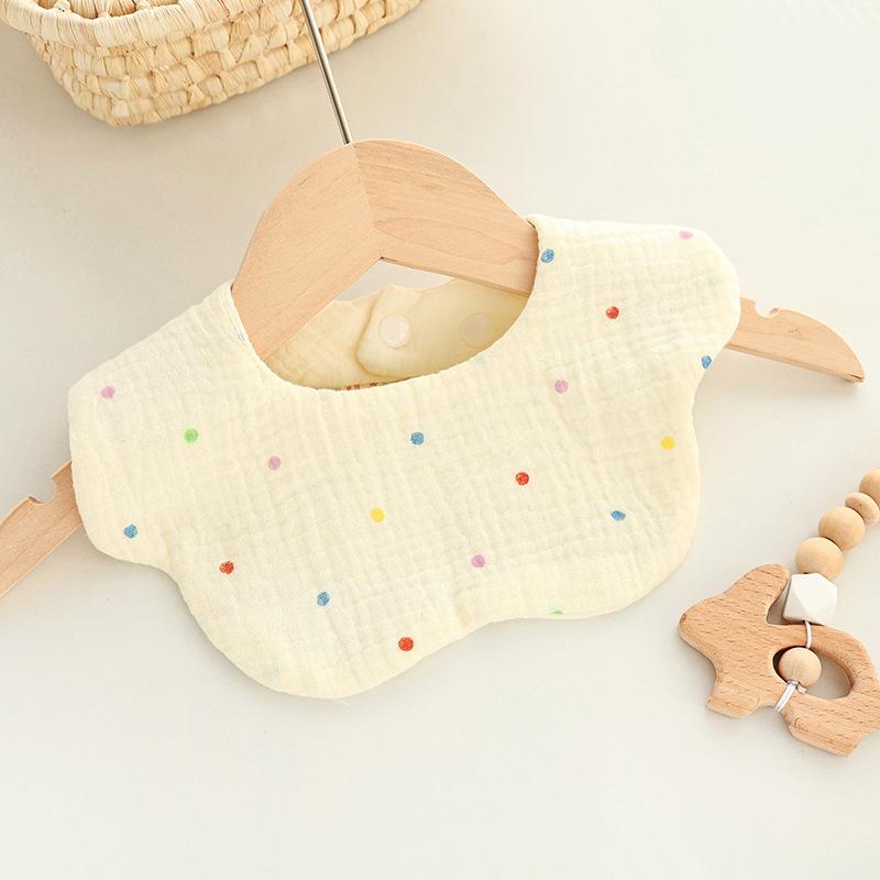 Baby 6 Layer Muslin Bib Cotton A Class Petal Shape Drool Bib Soft Absorbent Newborn Feeding Burp Cloth