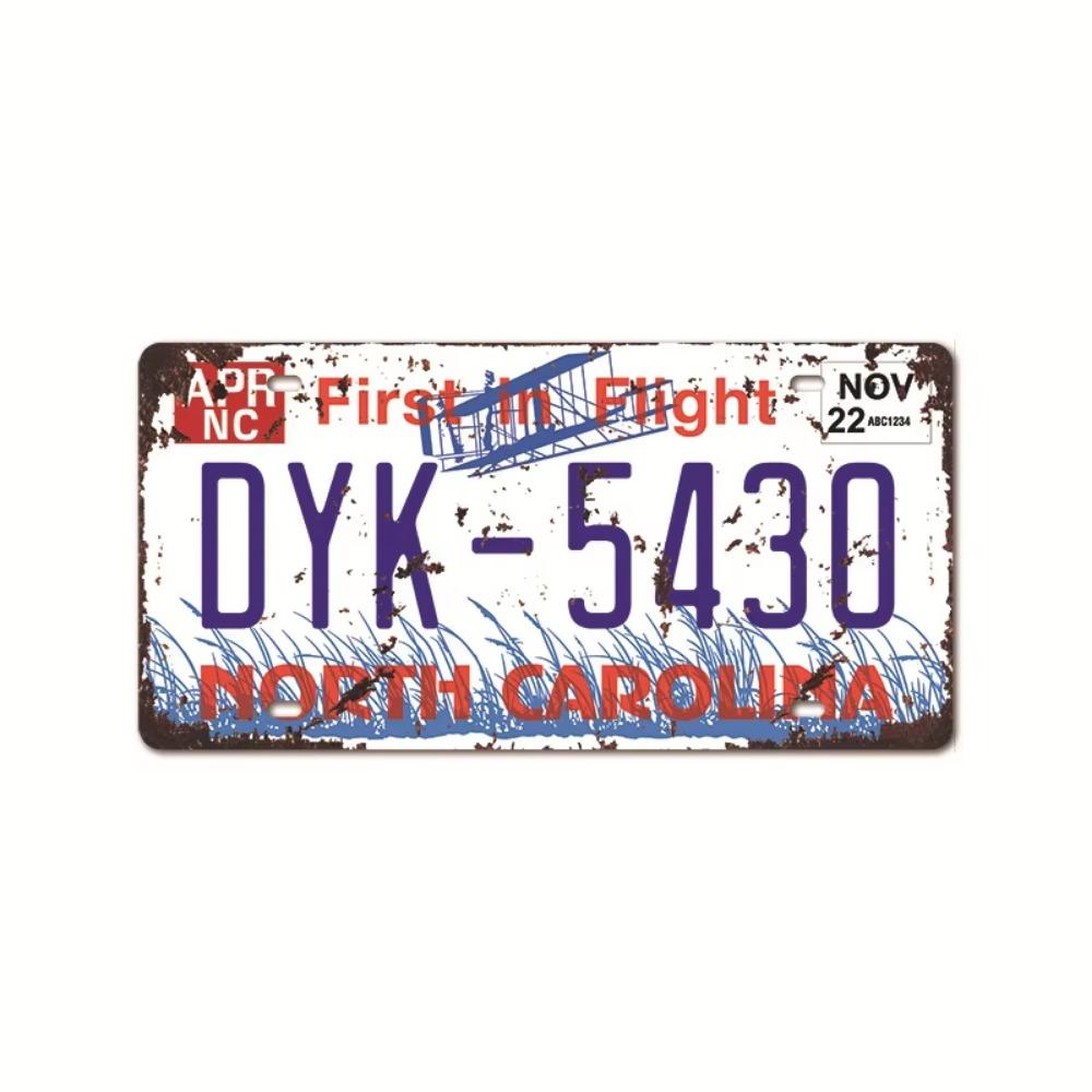 Vintage Tin Art with 1530 License Plate Design: Ideal for American - style Background Wall Decor