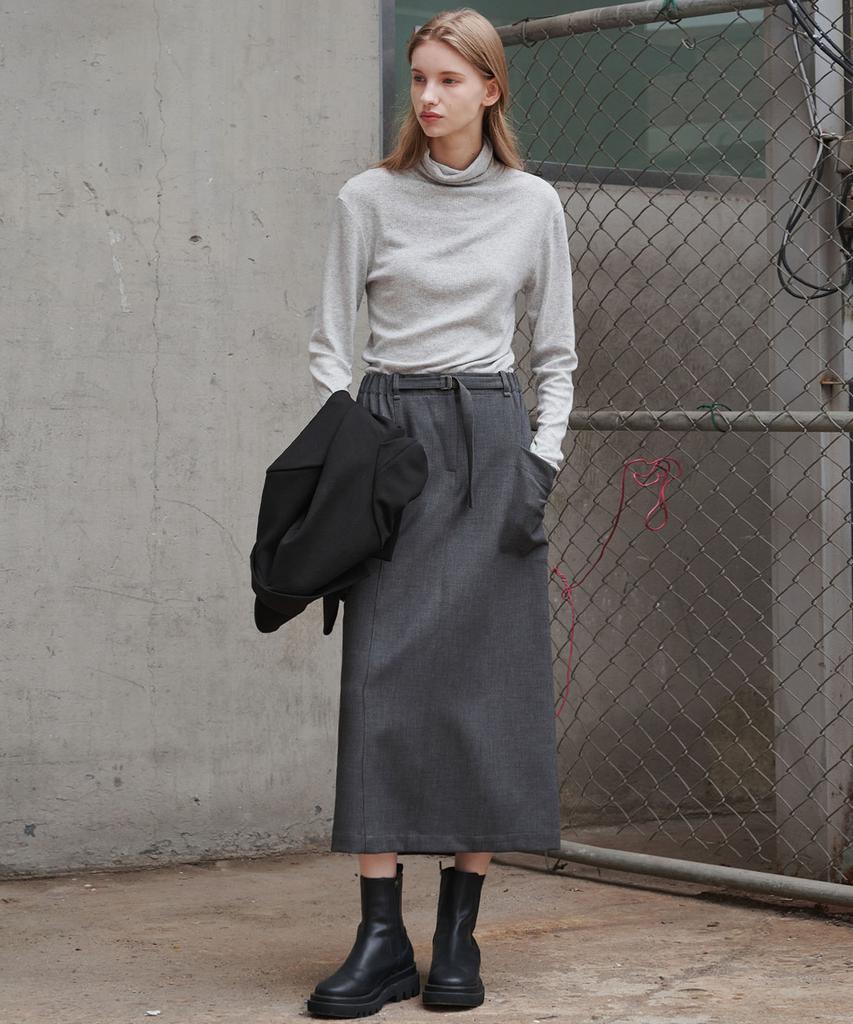 Marop 3107 Stretch H-Line Skirt (Dark Gray)