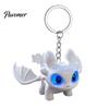 Detailed PVC Craft Statue Dragon Car Dashboard Ornament, Flapping Wings LED Flashing Eyes Keychain Glowing Eye Action Figure with Motion Sensor,