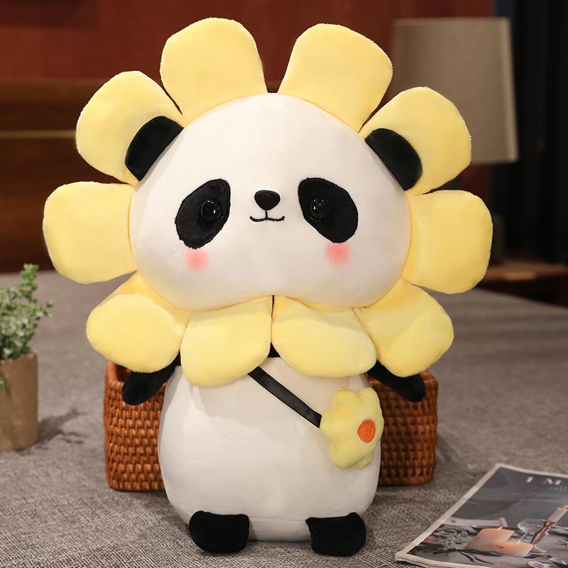 30/40cm Cute Panda Plush Toys Lovely Animal Bears Cosplay Unicorn Dinosaur Rabbit Flowers Pillow Stuffed Soft for Children Gift