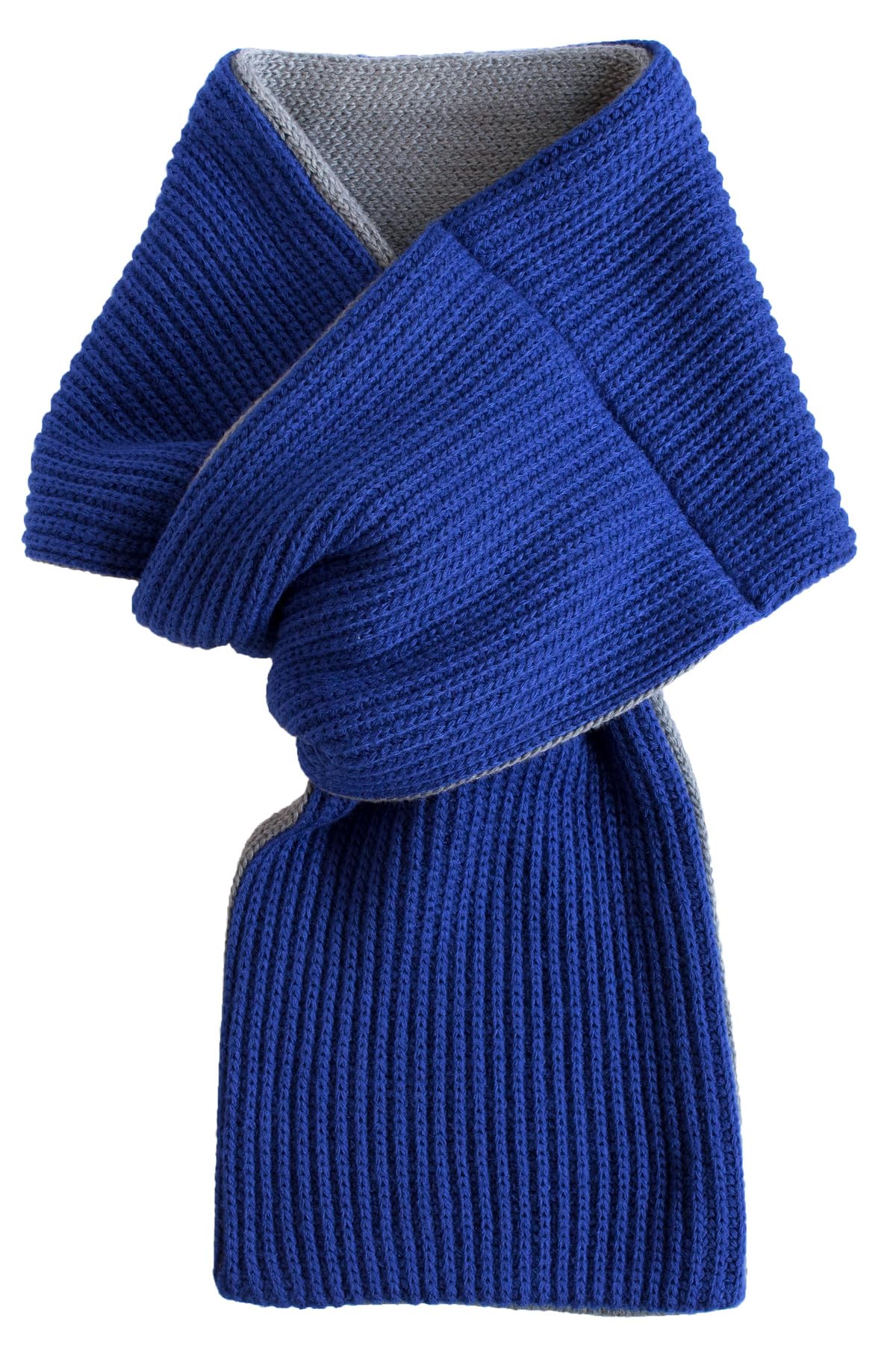 

TAVARAT Сделано в рубчик, однотонный компактный x 3-секундный шарф, мужской, Япония, шарф, цвет, (Серо-голубой)