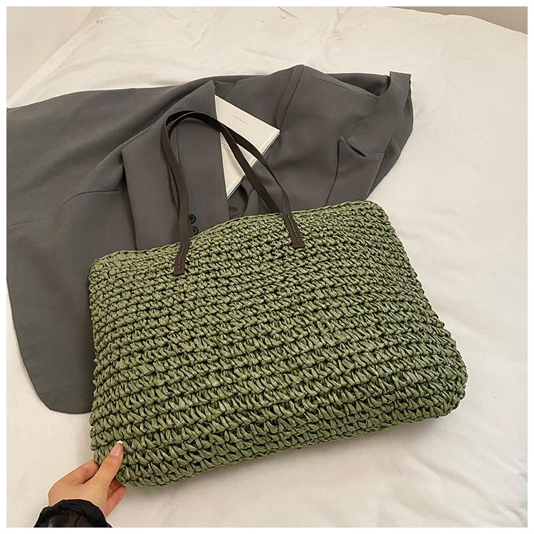 2025 лето новая модная трендовая большая сумка через плечо текстура морской отдых большая вместимость плетеная сумка-тоут