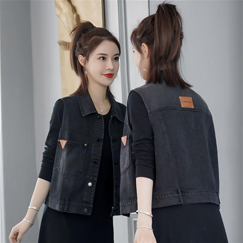 Women's Retro Hong Kong Style Leather Motorcycle Jacket: Punk Fashion Short Jacket for Spring & Autumn