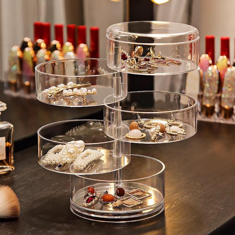 Transparent Acrylic Rotating Cosmetic and Jewelry Organizer