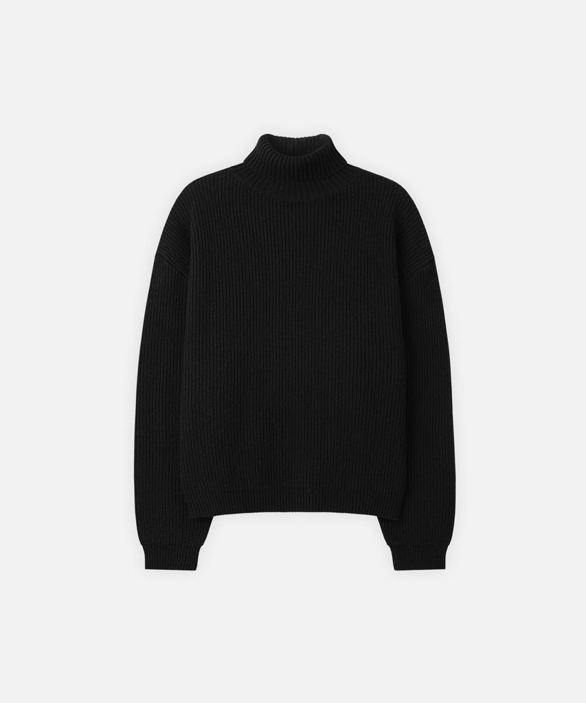 DRAW FIT Lambswool Hacci Turtleneck Knit [2 Colors]