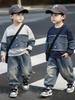 Korean Style Boys' Autumn & Spring Outfit: Handsome Shirt, Work Pants, and Trendy Three-Piece Set