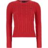 Polo Logo Embroidered Ribbed Crew Neck Long Sleeve Sweater Women Sweater 211891640-029