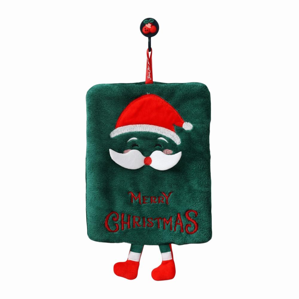 Water-Absorbent Christmas Hand Towel Thickened Kitchen Towels Coral Fleece Hand Towels  Kitchen Use