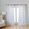 Taisier Home Window Treatments Sheer Curtains Draperies with Nautical Anchor for Living Room/Bedroom/Nursery Sliding Glass Door Ring Top