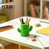 Desktop Pen Organizer Cactus Shape Holder, 3D Printed Cute Pencil Organizer, Holder Storage Tube, for Makeup Brushes And Office Supplies Small Item