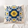 Resort-Style Patterns Cushion Cover Natural Linen Organic Fabric Double-Sided Printing Sofa Home Decor Gift Pillow Cover