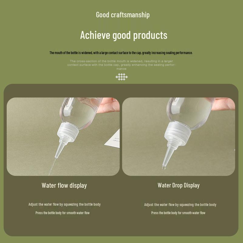 Transparente PET-Kunststoff-Quetschflasche mit Spitze für Kleber, Lotion oder Pigmente - Erhältlich in 50 ml und 100 ml